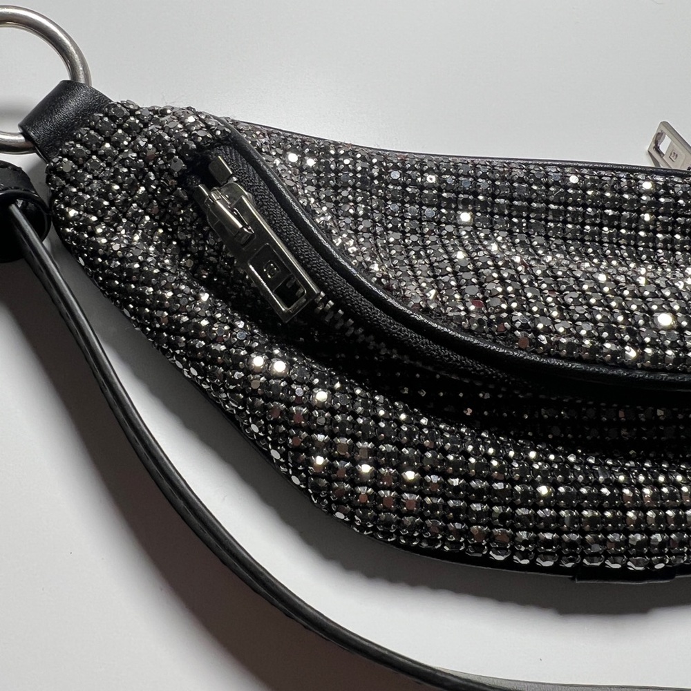 Alexander Wang Mini Attica Rhinestone Belt Bag Black